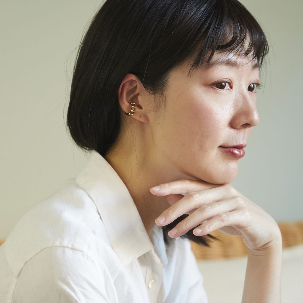 STELLA CIFFON/ビーズのイヤーカフ